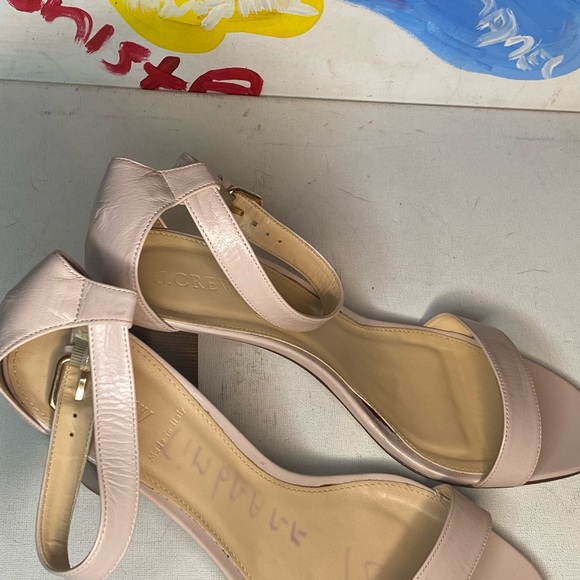 J Crew Pink Ankle Strap Block Stacked Heel Size 12 - Picture 5 of 7